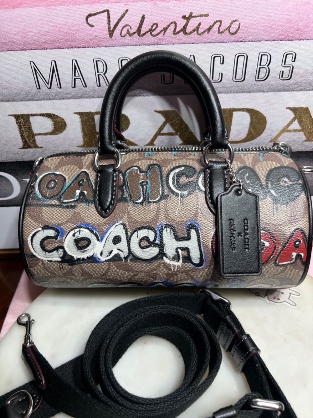 Coach x Mint + Serf Lacey Crossbody Purse in Signature Canvas Khaki Multi - Picture 12 of 14
